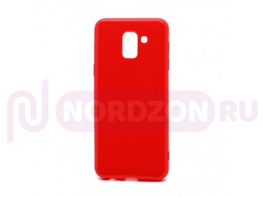 Чехол Samsung J6 (2018)/J600, силикон, глянцевый, ультратонкий, красный