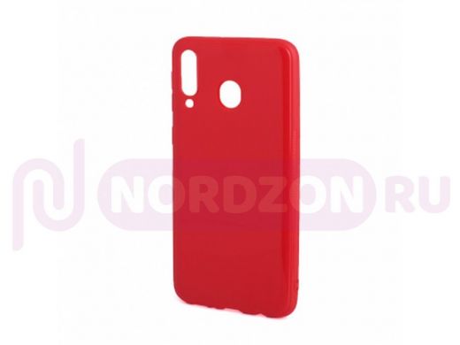 Чехол Samsung M30 (2019), силикон, глянцевый, ультратонкий, красный