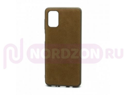 Чехол Samsung M51 (2020), под кожу, Leather Cover, коричневый