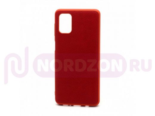Чехол Samsung M51 (2020), под кожу, Leather Cover, красный