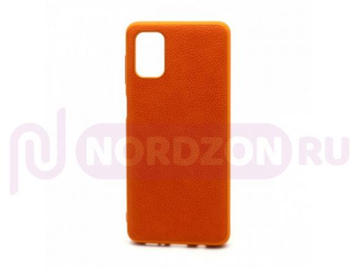 Чехол Samsung M51 (2020), под кожу, Leather Cover, оранжевый