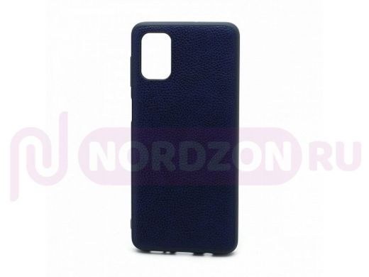 Чехол Samsung M51 (2020), под кожу, Leather Cover, синий