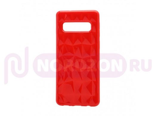 Чехол Samsung S10/G973, силикон, Prizm Series, красный