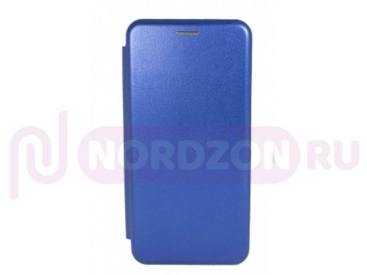 Чехол Samsung S21, книжка боковая, синий, Fashion