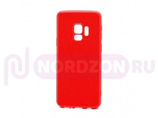 Чехол Samsung S9/G960, силикон, глянцевый, ультратонкий, красный