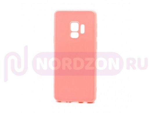 Чехол Samsung S9/G960, силикон, глянцевый, ультратонкий, розовый