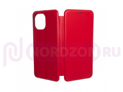 Чехол Xiaomi Mi 11, книжка боковая, красный, Fashion