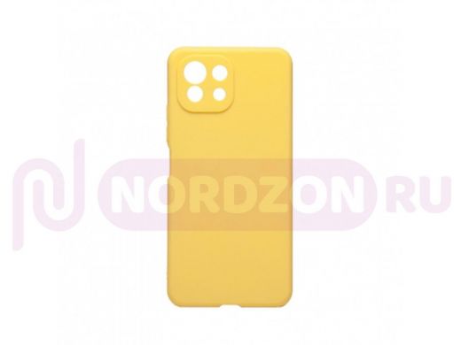 Чехол Xiaomi Mi 11 Lite, силикон, матовый, с высокими бортами, жёлтый