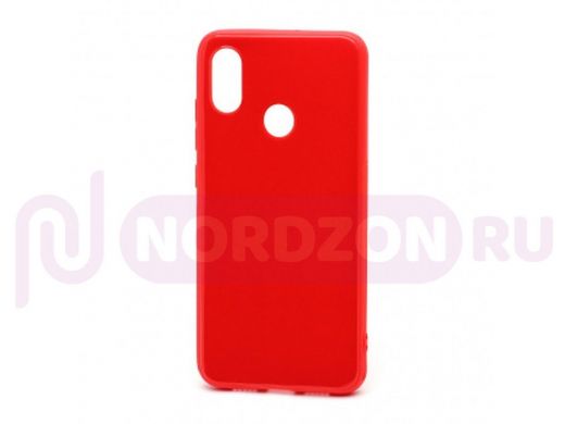Чехол Xiaomi Mi 8, силикон, глянцевый, ультратонкий, красный