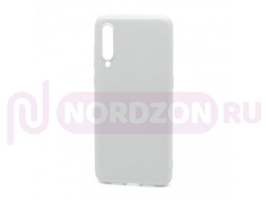 Чехол Xiaomi Mi 9, силикон, глянцевый, ультратонкий, белый