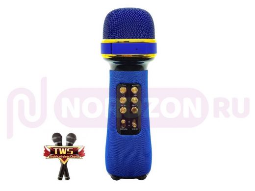 WSTER WS-898 Синий микрофон беспроводной (Bluetooth, динамики, USB)
