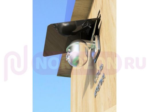 Кронштейн-козырёк для камеры "POHER-216825" 24х27см, сталь 2 мм, разборный, угол 70гр, черный
