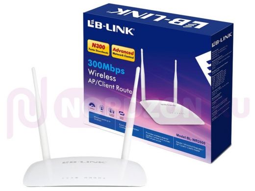 . LB-LINK BL-WR2000A интернет-центр, маршрутизатор 1хWAN, 4хLAN, 2 антенны, блок питания, кабель,WPS