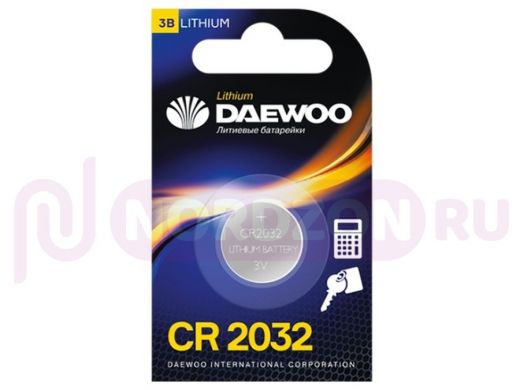 Элементы питания  CR2032  Daewoo  CR2032 BL-1