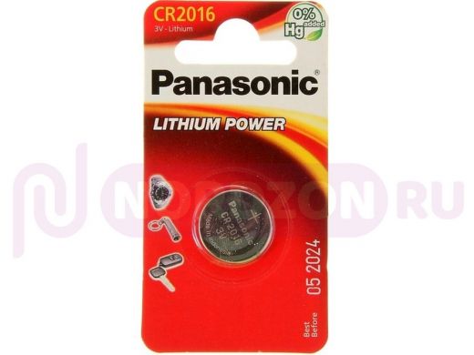 Элементы питания  CR2016  Panasonic  Power Cells  2016 BL-1
