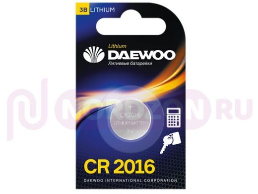 Элементы питания  CR2016  Daewoo  CR2016 BL-1