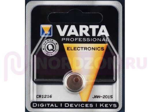 Элементы питания CR 1216  Varta  Electronics CR 1216 BL-1