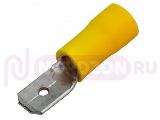 Клемма плоская изолированная штекер 6.3 мм 4-6 мм.кв. (РПи-п 6.0-(6.3)) желтая REXANT