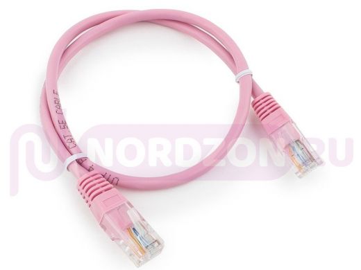 Патч-корд Cablexpert PP12-0.5M/RO кат.5e, 0.5м, UTP литой, многожильный (розовый) PP12-0.5M/RO