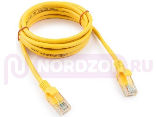 Патч-корд Cablexpert PP12-2M/Y кат.5e, 2м, UTP литой, многожильный (жёлтый) PP12-2M/Y