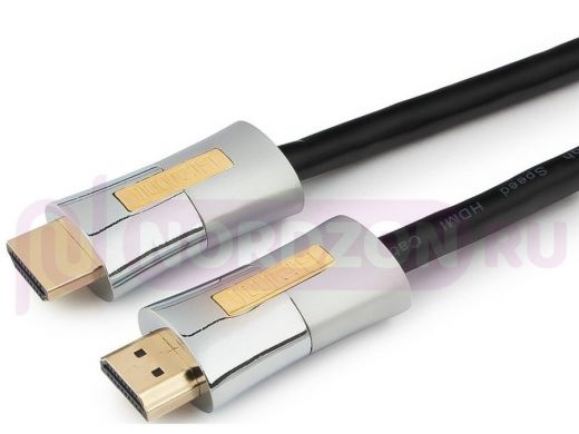 Шнур  HDMI / HDMI  1 м  Cablexpert, серия Platinum, v2.0, M/M,позол.разъемы,металлич. корпус,