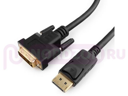 Кабель DisplayPort / DVI  1,8м  Cablexpert CC-DPM-DVIM-6, 20M/25M,черный,экран,пакетCC-DPM-DVIM-6