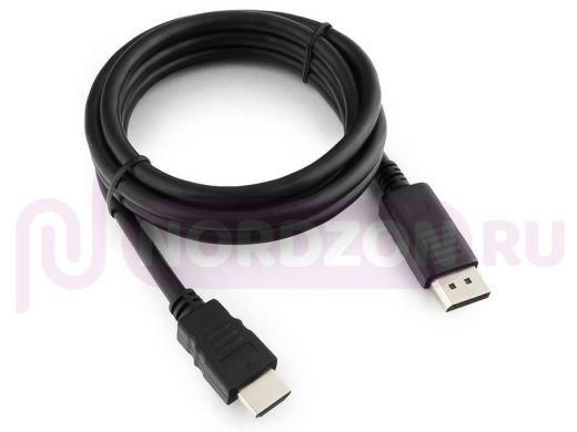 Кабель DisplayPort / HDMI  1,8м  Cablexpert CC-DP-HDMI-6, 20M/19M, черный, экран, пакет