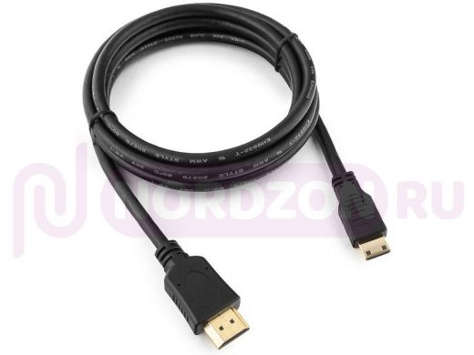 Кабель HDMI-miniHDMI Cablexpert CC-HDMI4C-6, v1.4, 19M/19M, 1.8м, 3D, Ethernet, черный, позол.разъем