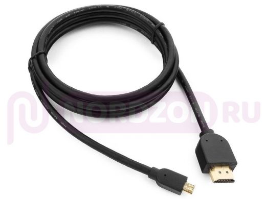 Кабель  HDMI-microHDMI Cablexpert CC-HDMID-6, v1.3, 19M/19M, 1.8м, черный,позол.разъемы, экран, паке