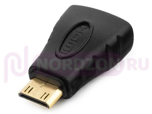 Переходник HDMI-miniHDMI Cablexpert A-HDMI-FC, 19F/19M, золотые разъемы, пакет A-HDMI-FC