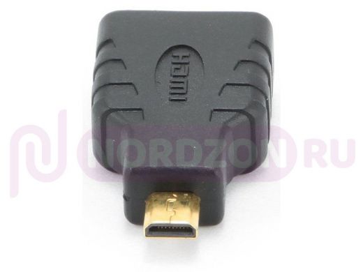 Переходник HDMI-microHDMI Cablexpert A-HDMI-FD, 19F/19M, золотые разъемы, пакет A-HDMI-FD