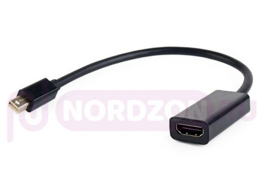 Переходник miniDisplayPort - HDMI, Cablexpert A-mDPM-HDMIF-02, 20M/19F, кабель 15см, черный, пакет A