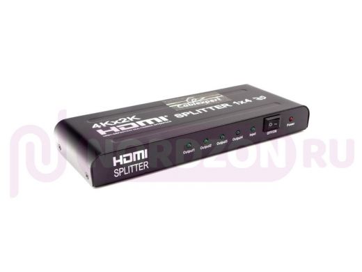 Разветвитель HDMI Cablexpert DSP-4PH4-02, HD19F/4x19F, 1 компьютер => 4 монитора, Full-HD, 3D, 1.4v,