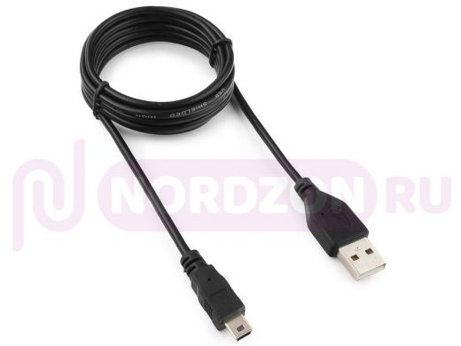 Кабель USB 2.0 Гарнизон GCC-USB2-AM5P-1.8M, AM/miniBM 5P, 1.8м, пакет GCC-USB2-AM5P-1.8M