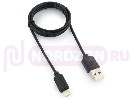 Шнур USB / Lightning (iPhone) Гарнизон GCC-USB2-AP2-1M AM/Lightning, 1м, черный, пакет