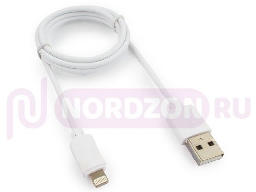 Шнур USB / Lightning (iPhone) Гарнизон GCC-USB2-AP2-1M-W AM/Lightning,1м, белый, паке