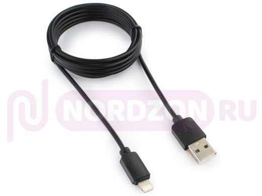 Шнур USB / Lightning (iPhone) Гарнизон GCC-USB2-AP2-6 AM/Lightning,1.8м, черный, паке