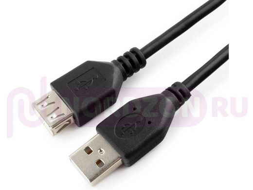 Кабель-удлинитель USB AM/AF  Pro Cablexpert CCF-USB2-AMAF-6, USB2.0, 1.8м, экран, фер.кольцо,черный,