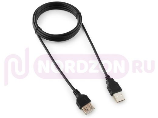 Кабель-удлинитель USB AM/AF  Gembird CC-USB2-AMAF-6B, USB 2.0, 1.8м, черный, пакет