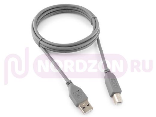 Кабель USB 2.0 Pro Cablexpert CCP-USB2-AMBM-6G, AM/BM, 1.8м, экран, серый CCP-USB2-AMBM-6G
