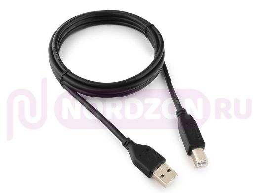 Кабель USB 2.0 Pro Cablexpert CCP-USB2-AMBM-6, AM/BM, 1.8м, экран, черный, пакет CCP-USB2-AMBM-6
