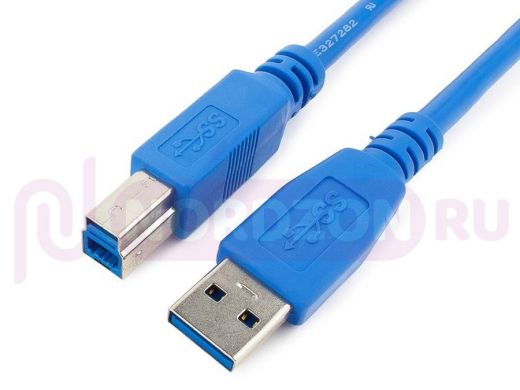 Кабель USB 3.0 Pro Gembird CCP-USB3-AMBM-6, AM/BM, 1.8м, экран, синий, пакет CCP-USB3-AMBM-6