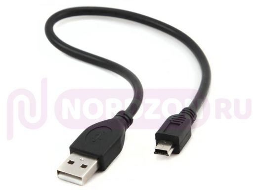 Кабель USB 2.0 Pro Cablexpert CCP-USB2-AM5P-1, AM/miniBM 5P, 0.3м, экран, черный, пакет CCP-USB2-AM5