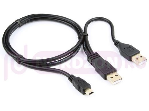 Кабель USB 2.0 Pro Gembird/Cablexpert CCP-USB22-AM5P-3, 2xAM/miniBM 5P, 0.9м, экран, черный, пакет C