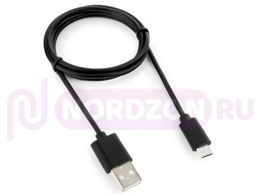 Кабель микро USB (AM/microBM)  1.0 м Cablexpert CC-mUSB2-AMBM-1M, USB 2.0, черный, пакет