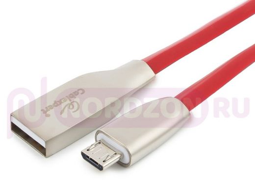 Кабель микро USB (AM/microBM)  1.8 м Cablexpert CC-G-mUSB01R-1.8M, серия Gold,  красный