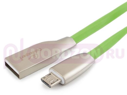 Кабель микро USB (AM/microBM)  1.0 м Cablexpert CC-G-mUSB01Gn-1M,USB 2.0, серия Gold, зеленый