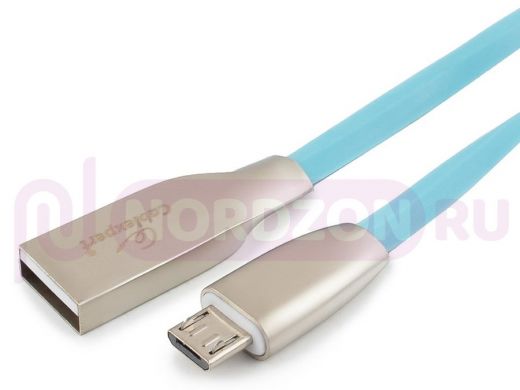 Кабель микро USB (AM/microBM)  1.0 м Cablexpert CC-G-mUSB01Bl-1M, USB 2.0, серия Gold, синий