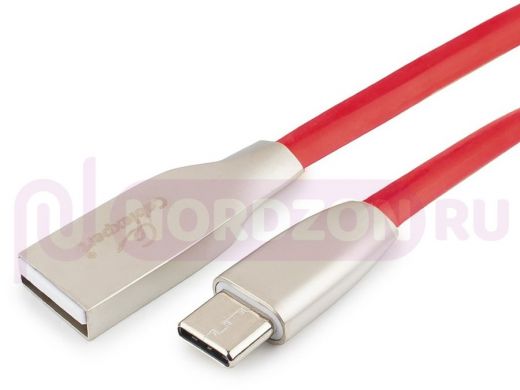 Шнур USB / Type-C Cablexpert CC-G-USBC01R-1.8M, AM/Type-C, серия Gold, длина 1.8м, красный, блистер