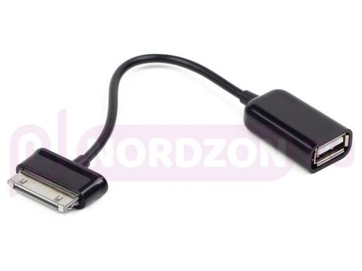 Кабель USB 2.0 OTG Cablexpert, A-OTG-AF30P-001 USBAF/BM30pin, для планшетов Samsung, 0.15м, пакет A-